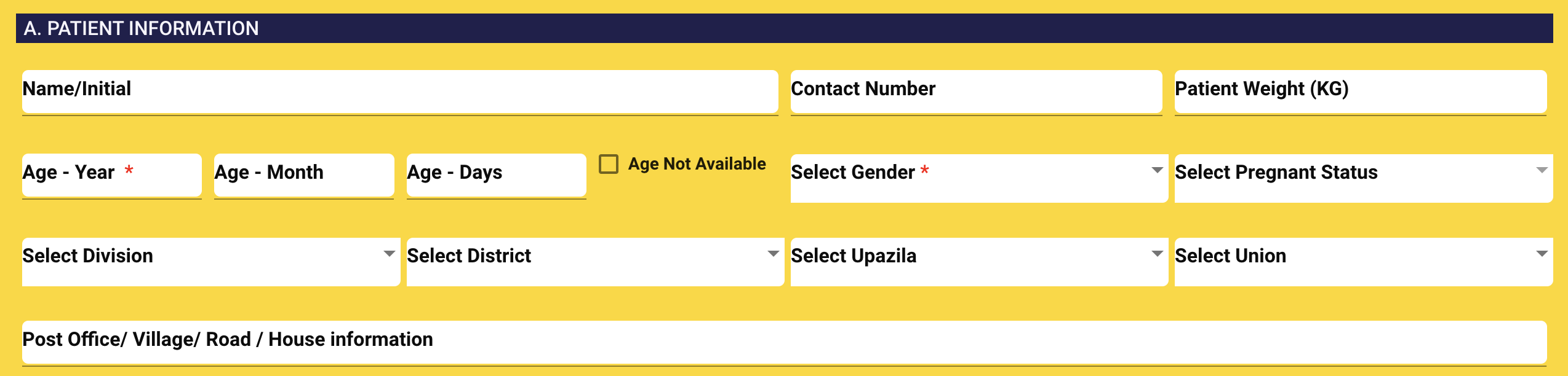 Yellow Patient information